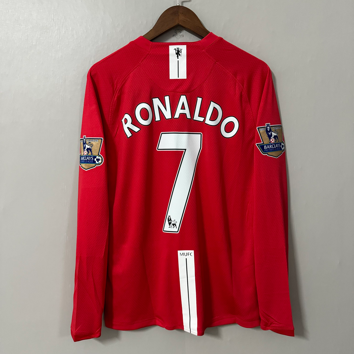 Manchester United 2007/08 Home (League) Long-Sleeve Retro Jersey