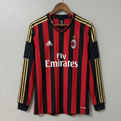 AC Milan 2013/14 Home Long-Sleeve Retro Jersey