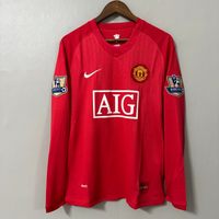 Manchester United 2007/08 Home (League) Long-Sleeve Retro Jersey