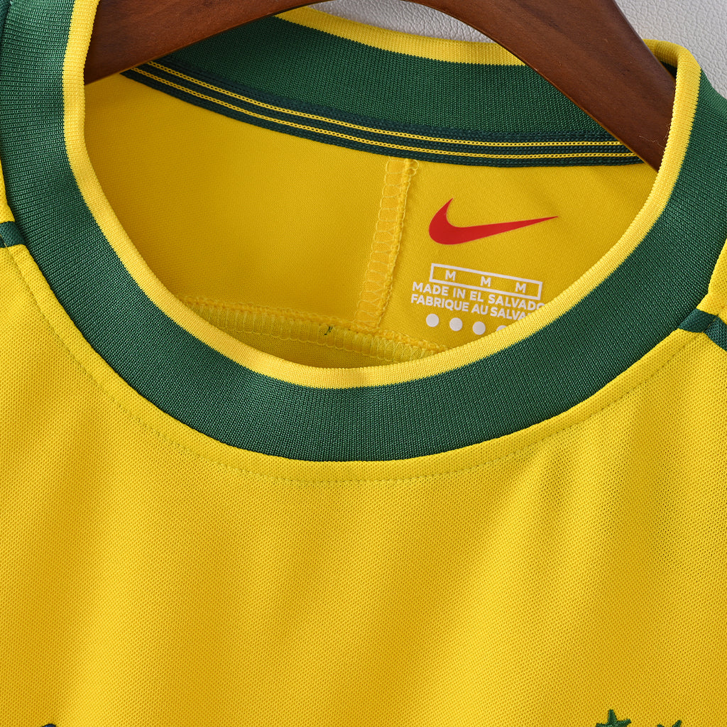Brazil 1998 Home Long-Sleeve Retro Jersey