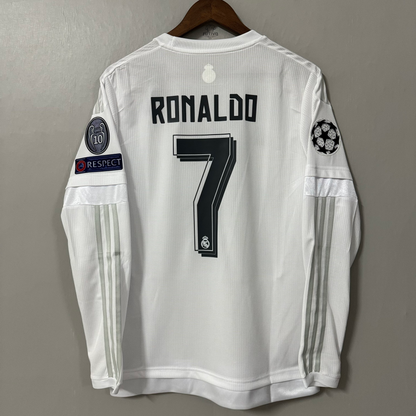 Real Madrid 2015/16 Home (UCL Final) Long-Sleeve Retro Jersey