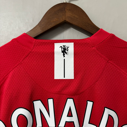Manchester United 2007/08 Home (League) Long-Sleeve Retro Jersey