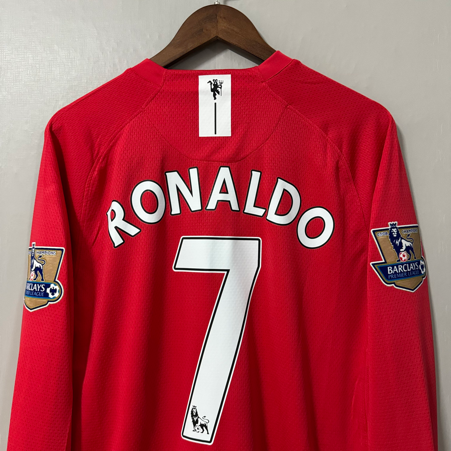 Manchester United 2007/08 Home (League) Long-Sleeve Retro Jersey