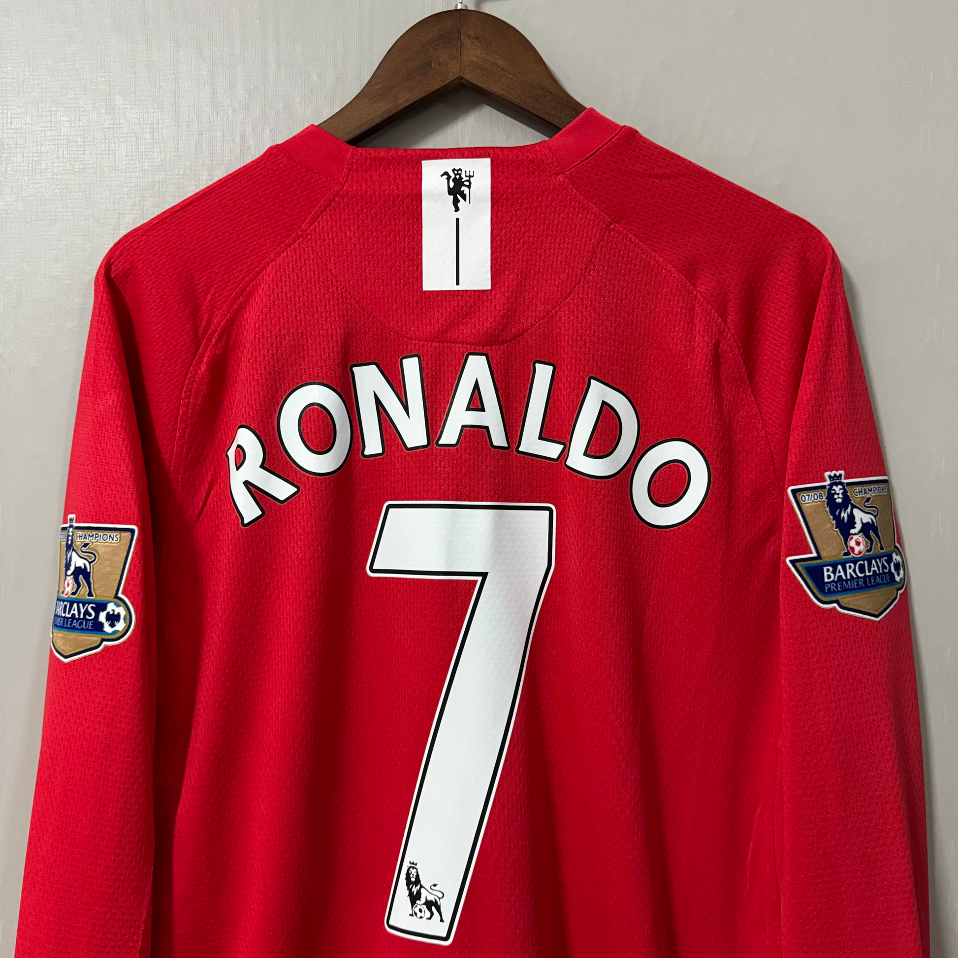 Manchester United 2007/08 Home (League) Long-Sleeve Retro Jersey