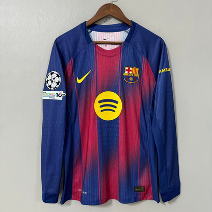 Barcelona 2025/26 Home Long-Sleeve Jersey – Player Edition