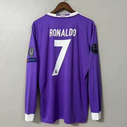 Real Madrid 2016/17 Away (UCL Final) Long-Sleeve Retro Jersey