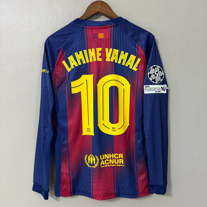 Barcelona 2025/26 Home Long-Sleeve Jersey – Player Edition
