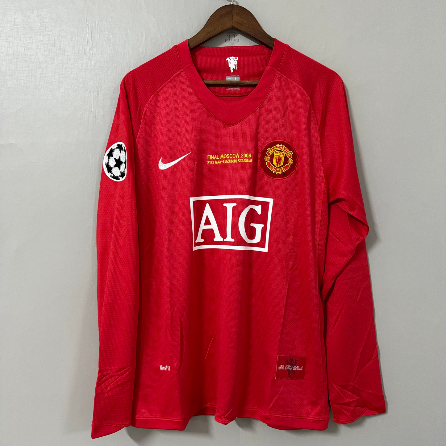 Manchester United 2007/08 Home (UCL Final) Long-Sleeve Retro Jersey