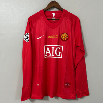 Manchester United 2007/08 Home (UCL Final) Long-Sleeve Retro Jersey