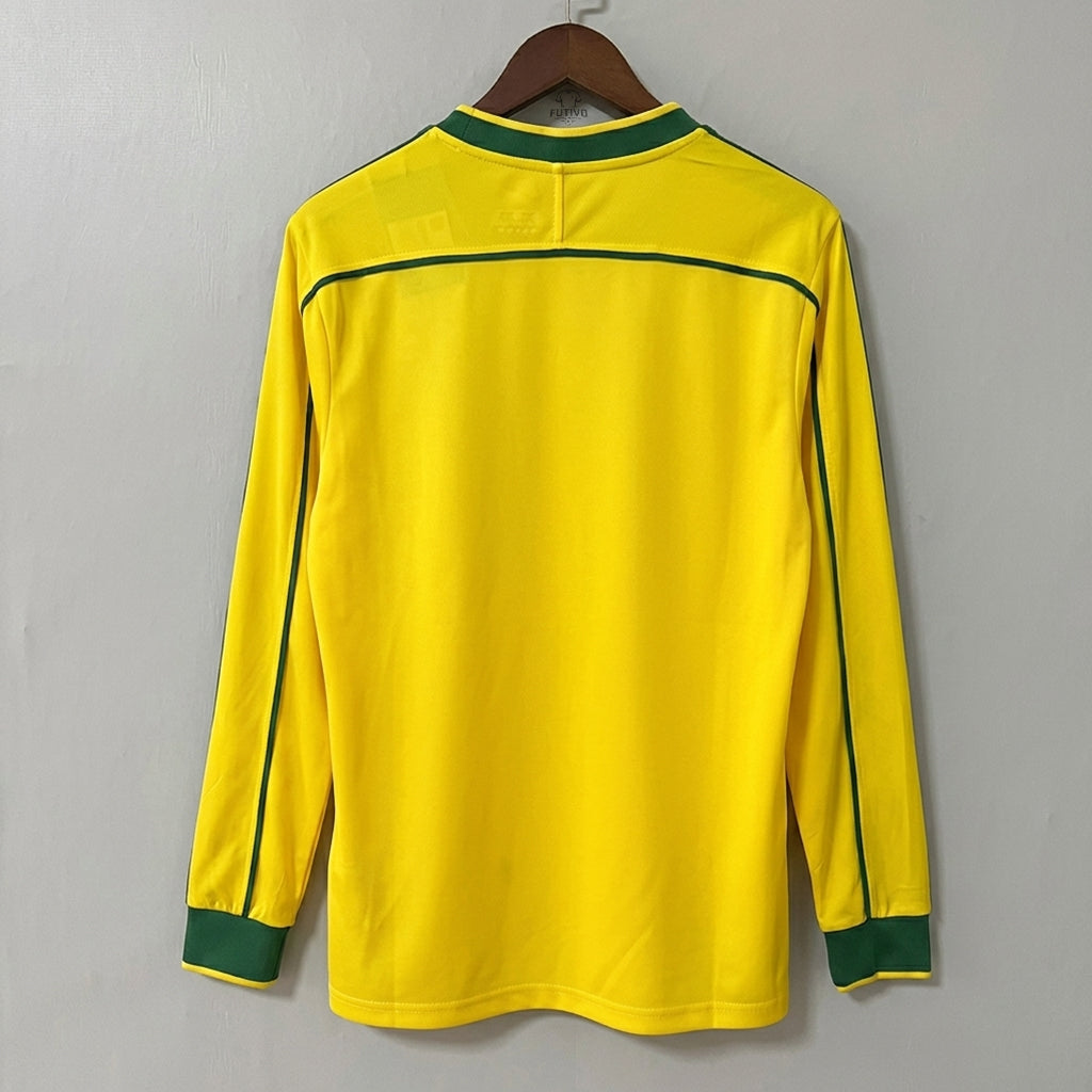 Brazil 1998 Home Long-Sleeve Retro Jersey