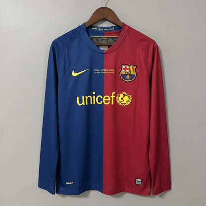 Barcelona 2008/09 Home (UCL Final) Long-Sleeve Retro Jersey